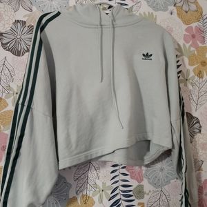 Adidas mint green womens crop hoodie